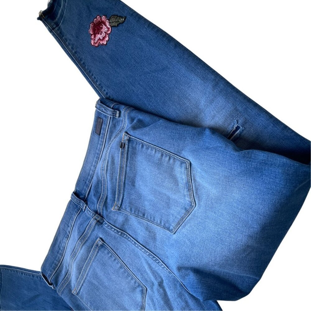 SP Black Label Distressed Floral Embroidered Skinny Jeans SZ 31 - 28” Boho Denim - Picture 3 of 12